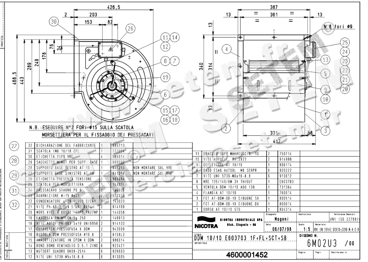 4624001452-VENTILATEUR NICOTRA GEBHARDT DDM10/10 500W 6P M230V 3V E6G3703 +BR+PI+BB *6M02U3*