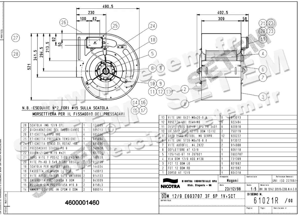4624001460-VENTILATEUR NICOTRA GEBHARDT DDM12/9 550W 6P T230/400V 1V E6G3707 +BB *61021R*