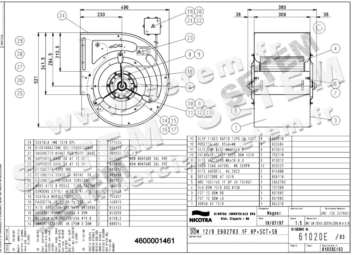 4624001461-VENTILATEUR NICOTRA GEBHARDT DDM12/9 200W 8P M230V 3V E6G2703 +PI+BB *61020E*