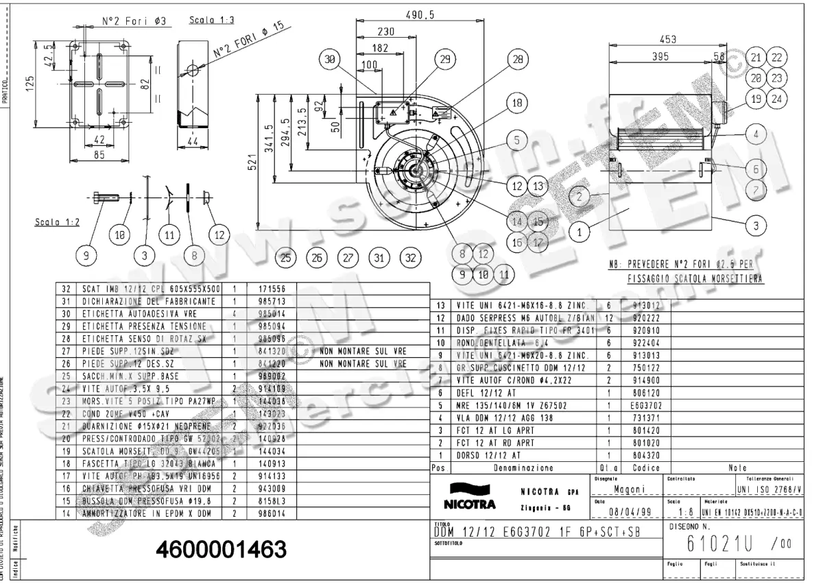 4624001463-VENTILATEUR NICOTRA GEBHARDT DDM12/12 515W 6P M230V 1V E6G3702 *61021U*