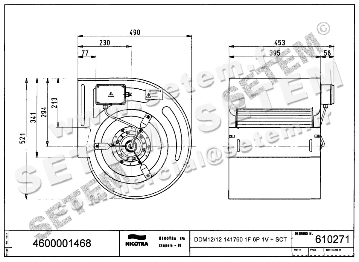 4624001468-VENTILATEUR NICOTRA GEBHARDT DDM12/12 1320W 6P T220/380V 1V M760 +BR *610271*