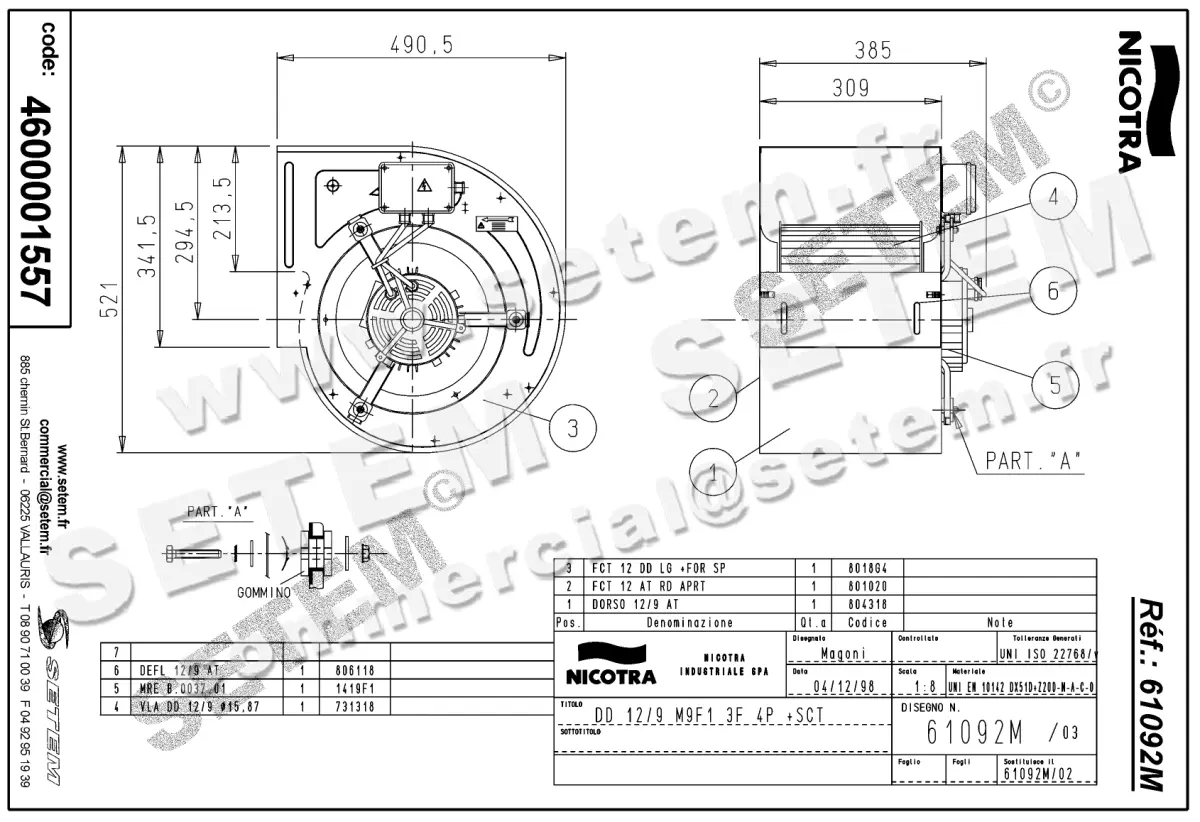 4624001557-VENTILATEUR NICOTRA GEBHARDT DD12/9 1500W 4P T400V 1V M9F1 +BB *61092M* 2