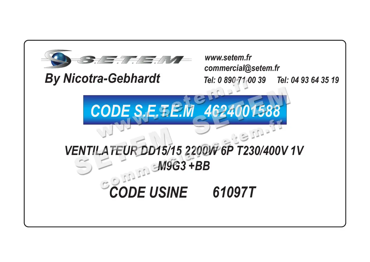 4624001588-VENTILATEUR NICOTRA GEBHARDT DD15/15 2200W 6P T230/400V 1V M9G3 +BB *61097T*