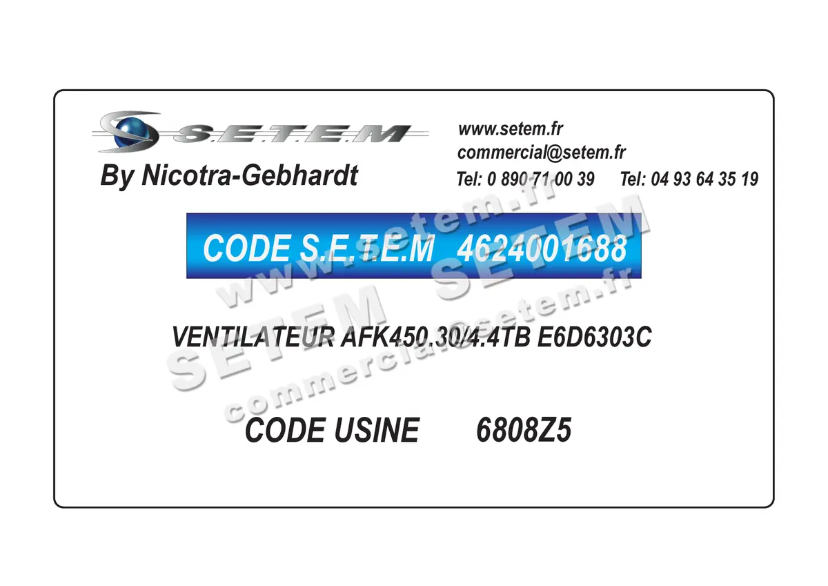 4624001688-VENTILATEUR NICOTRA GEBHARDT AFK450.30/4.4TB E6D6303C *6808Z5*