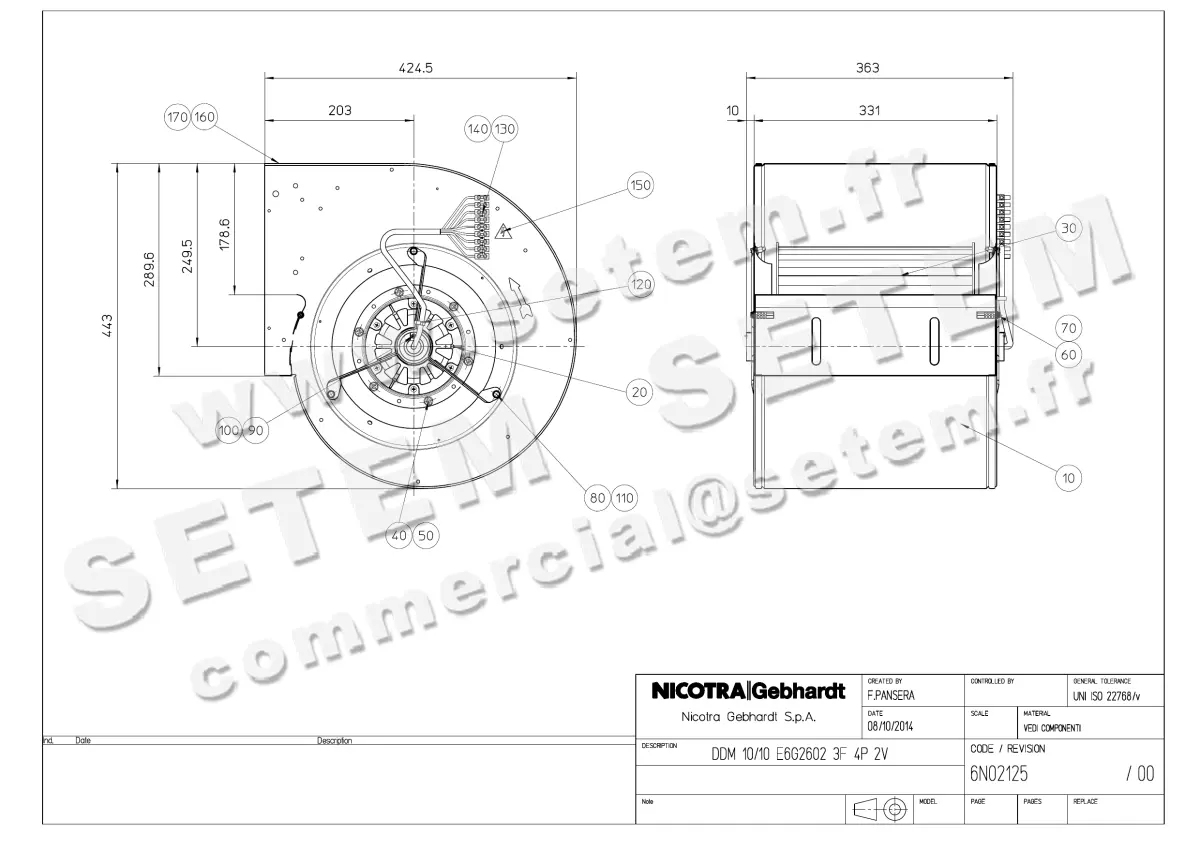 4624001714-VENTILATEUR NICOTRA GEBHARDT DDM10/10 940W 4P T400V 2V E6G2602 *6N02125*