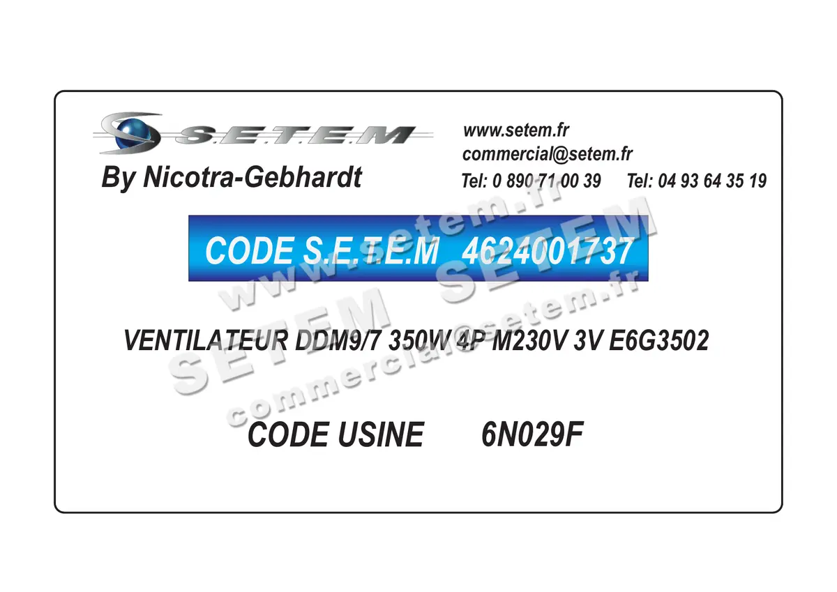4624001737-VENTILATEUR NICOTRA GEBHARDT DDM9/7 350W 4P M230V 3V E6G3502 *6N029F*