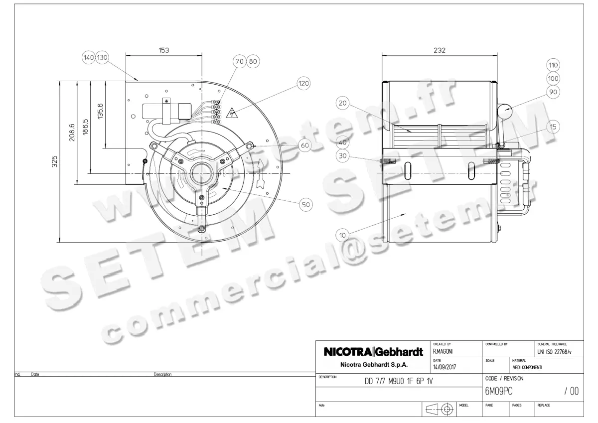 4624001780-VENTILATEUR NICOTRA GEBHARDT DD7/7 150W 6P M230V 1V M9U0 *6M09PC* 3