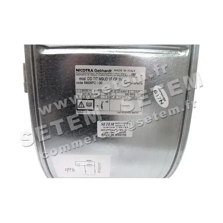 4624001780-VENTILATEUR NICOTRA GEBHARDT DD7/7 150W 6P M230V 1V M9U0 *6M09PC* 2