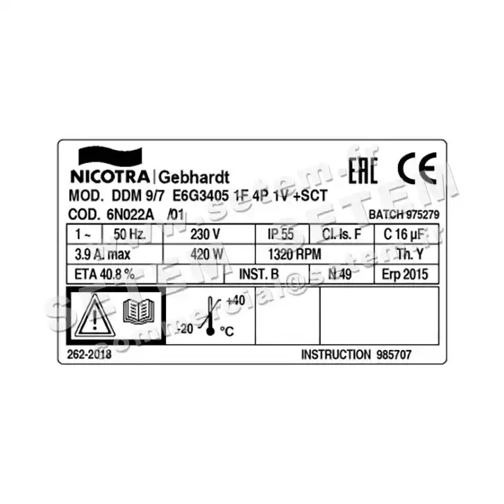 4624001781-VENTILATEUR NICOTRA GEBHARDT DDM9/7 420W 4P M230V 1V E6G3405 +BB *6N022A* 4