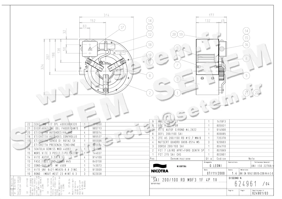4624001805-VENTILATEUR NICOTRA GEBHARDT SAI200/100RD 147W 4P M230V 1V M9F3 *624961*