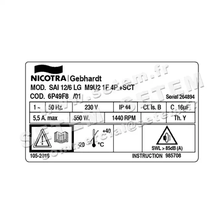 4624001858-VENTILATEUR NICOTRA GEBHARDT SAI12/6LG 550W 4P M230V 1V M9U2 +BB *6P49F8* 3