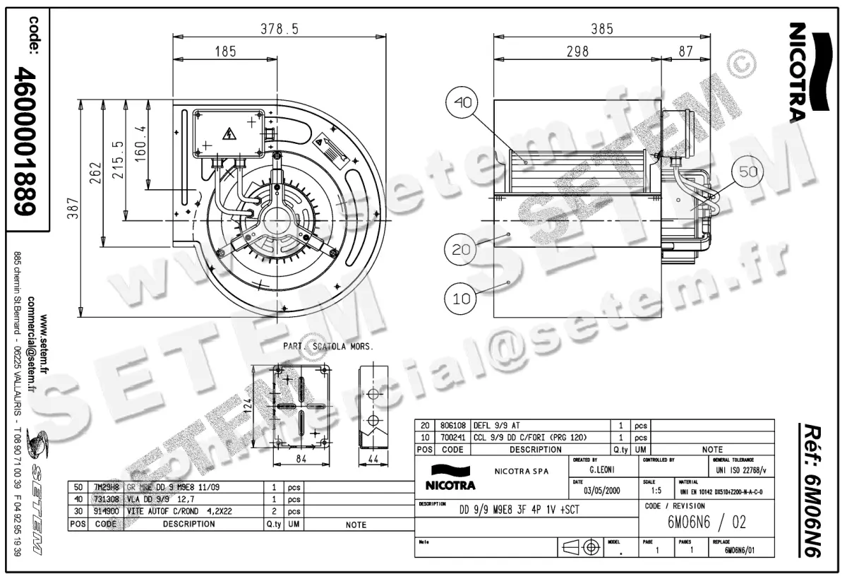 4624001889-VENTILATEUR NICOTRA GEBHARDT DD9/9 736W 4P T230/400V 1V M9E8 +BB *6M06N6*