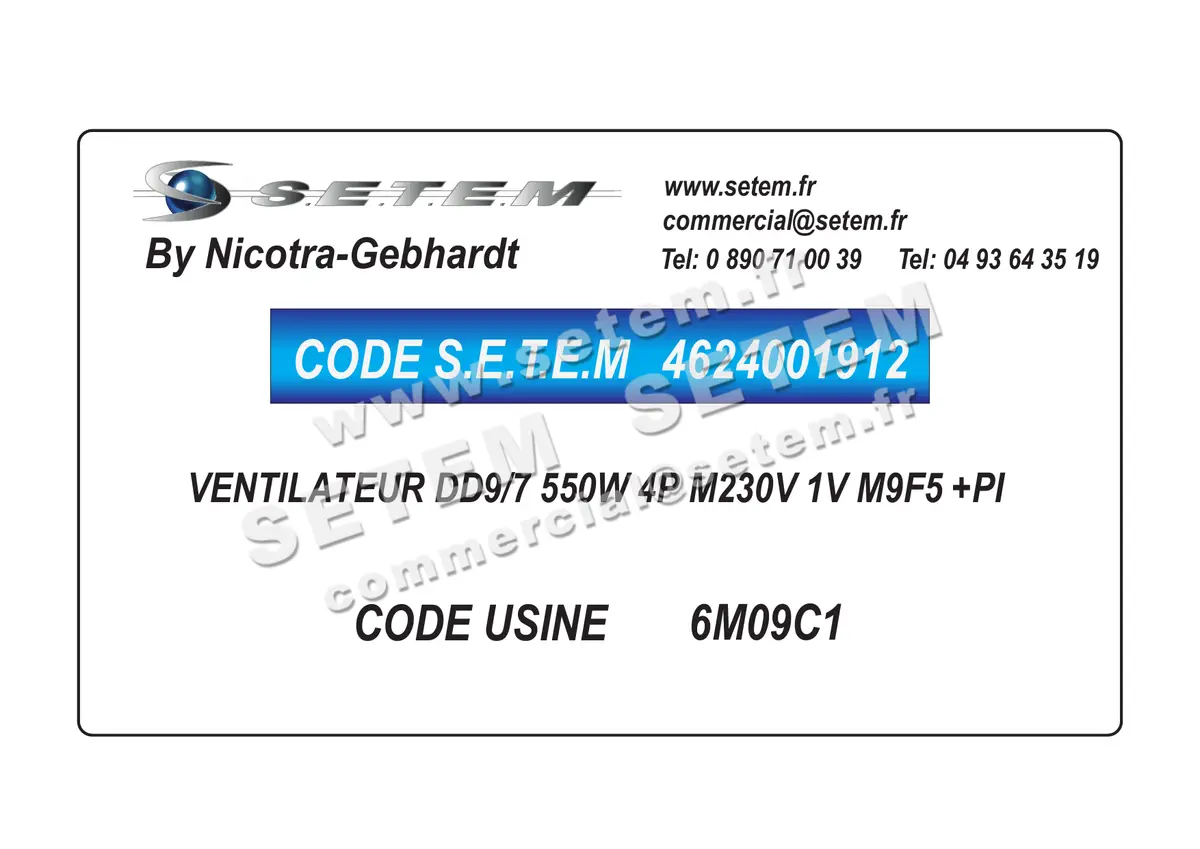 4624001912-VENTILATEUR NICOTRA GEBHARDT DD9/7 550W 4P M230V 1V M9F5 +PI *6M09C1*