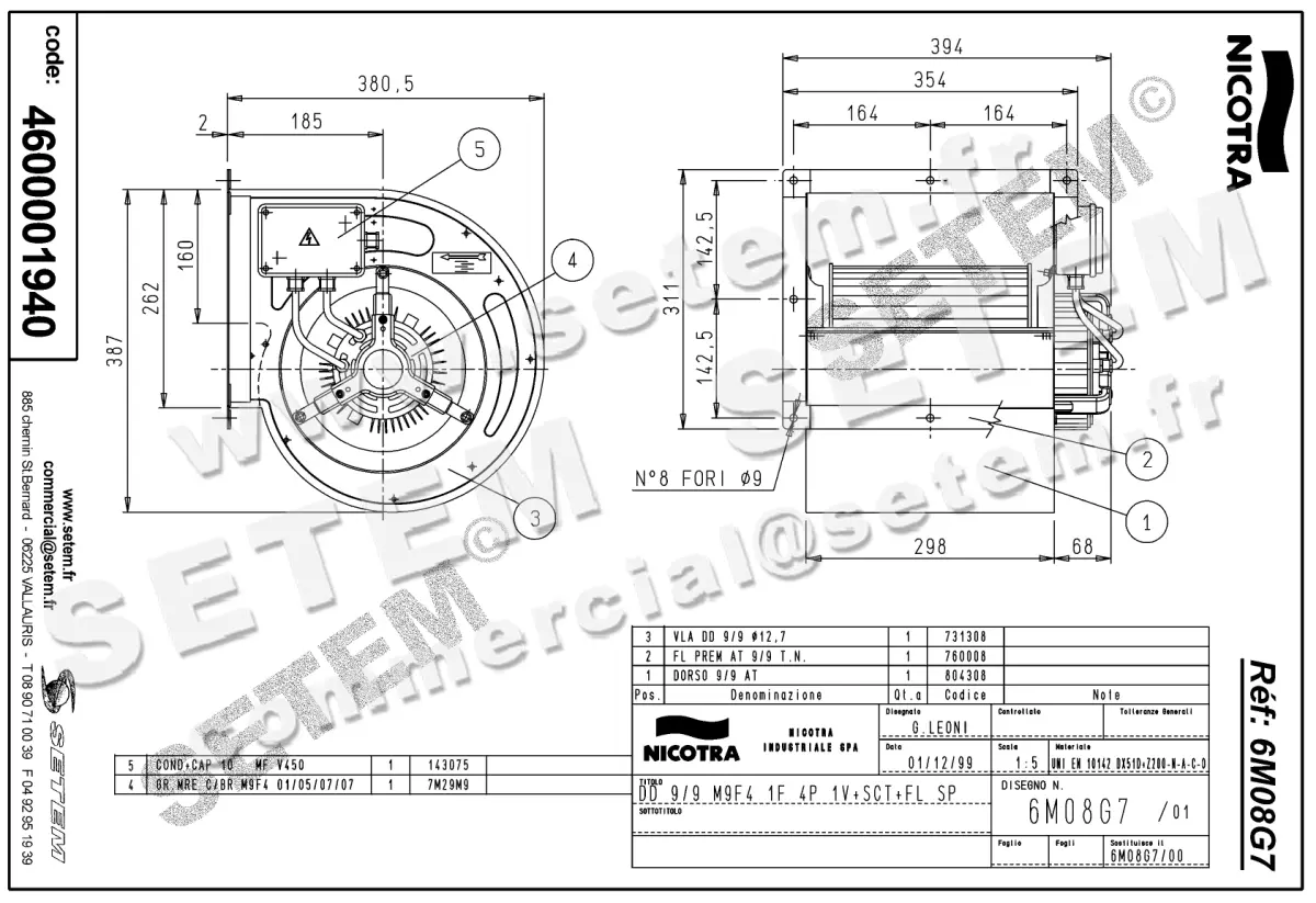 4624001940-VENTILATEUR NICOTRA GEBHARDT DD9/9 300W 4P M230V 1V M9F4 +BR+BB *6M08G7*