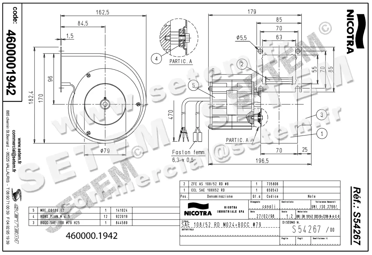 4624001942-VENTILATEUR NICOTRA GEBHARDT SAE108/52RD 20W 2P M230V 1V M024 +BR *S54267* 2