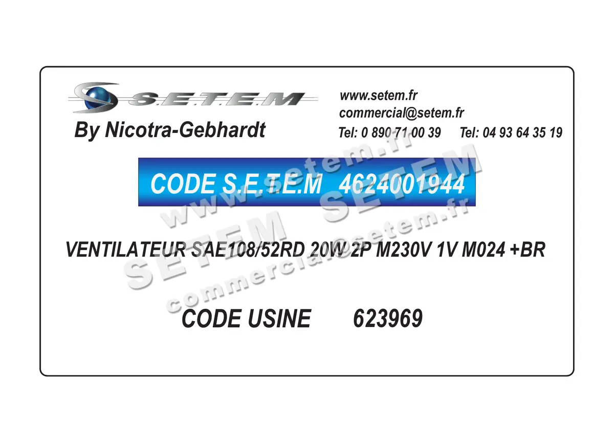 4624001944-VENTILATEUR NICOTRA GEBHARDT SAE108/52RD 20W 2P M230V 1V M024 +BR *623969* 4