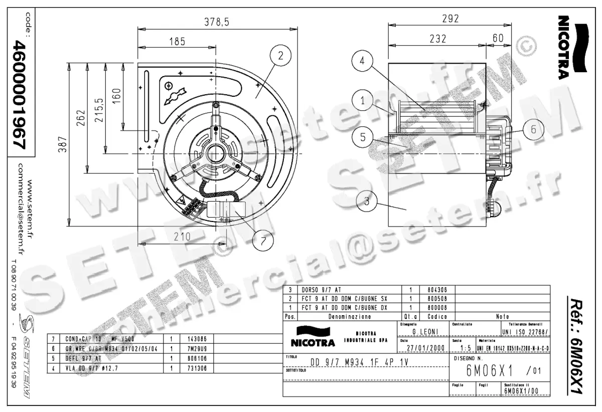 4624001967-VENTILATEUR NICOTRA GEBHARDT DD9/7 300W 4P M230V 1V M946 *6M06X1* 2