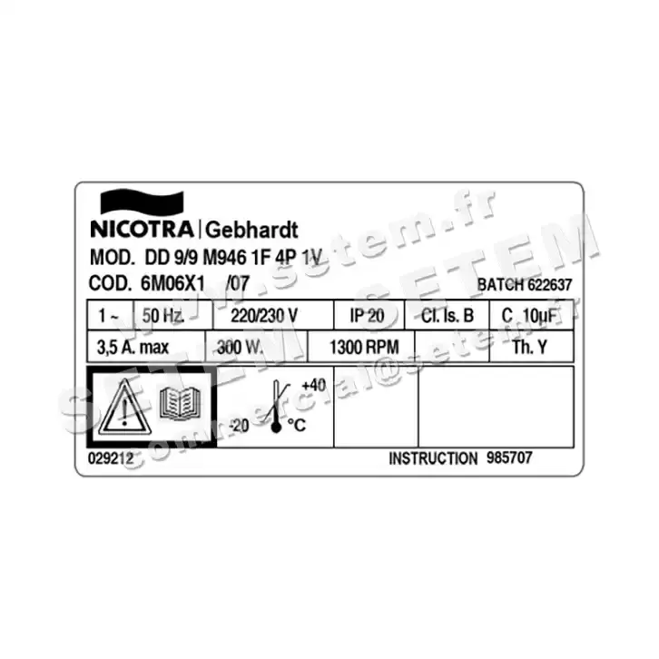 4624001967-VENTILATEUR NICOTRA GEBHARDT DD9/7 300W 4P M230V 1V M946 *6M06X1* 3