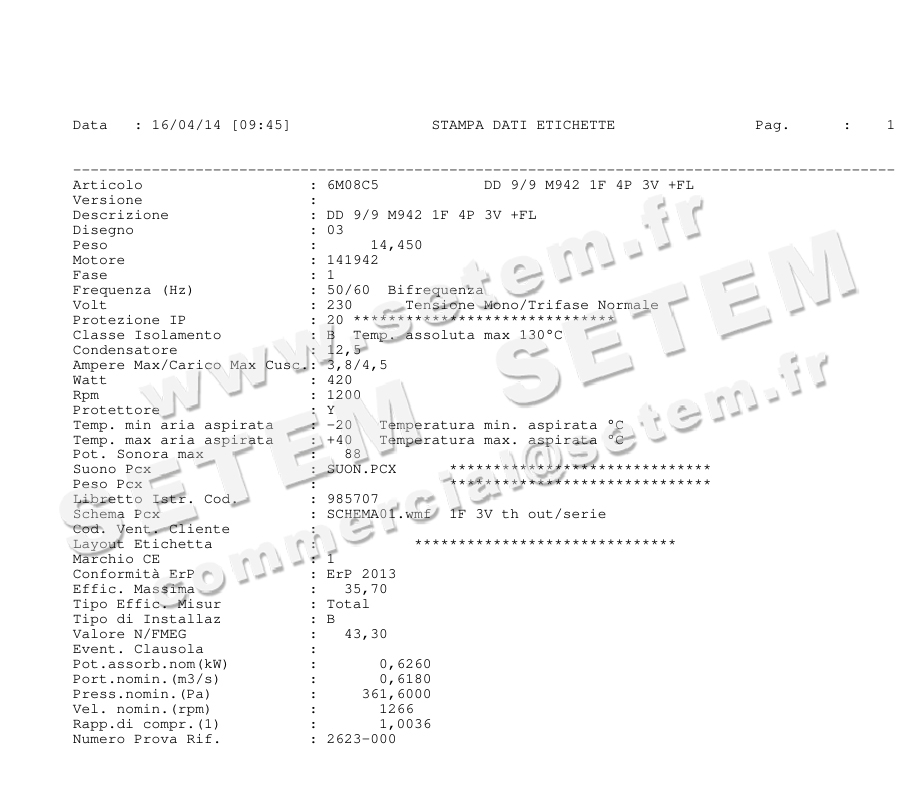 4624002012-VENTILATEUR NICOTRA GEBHARDT DD9/9 420W 4P M230V 3V M942 +BR *6M08C5* 2