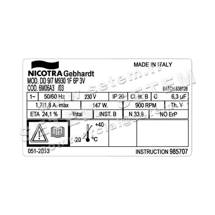 4624002015-VENTILATEUR NICOTRA GEBHARDT DD9/7 147W 6P M230V 3V M930 *6M06A3* 3