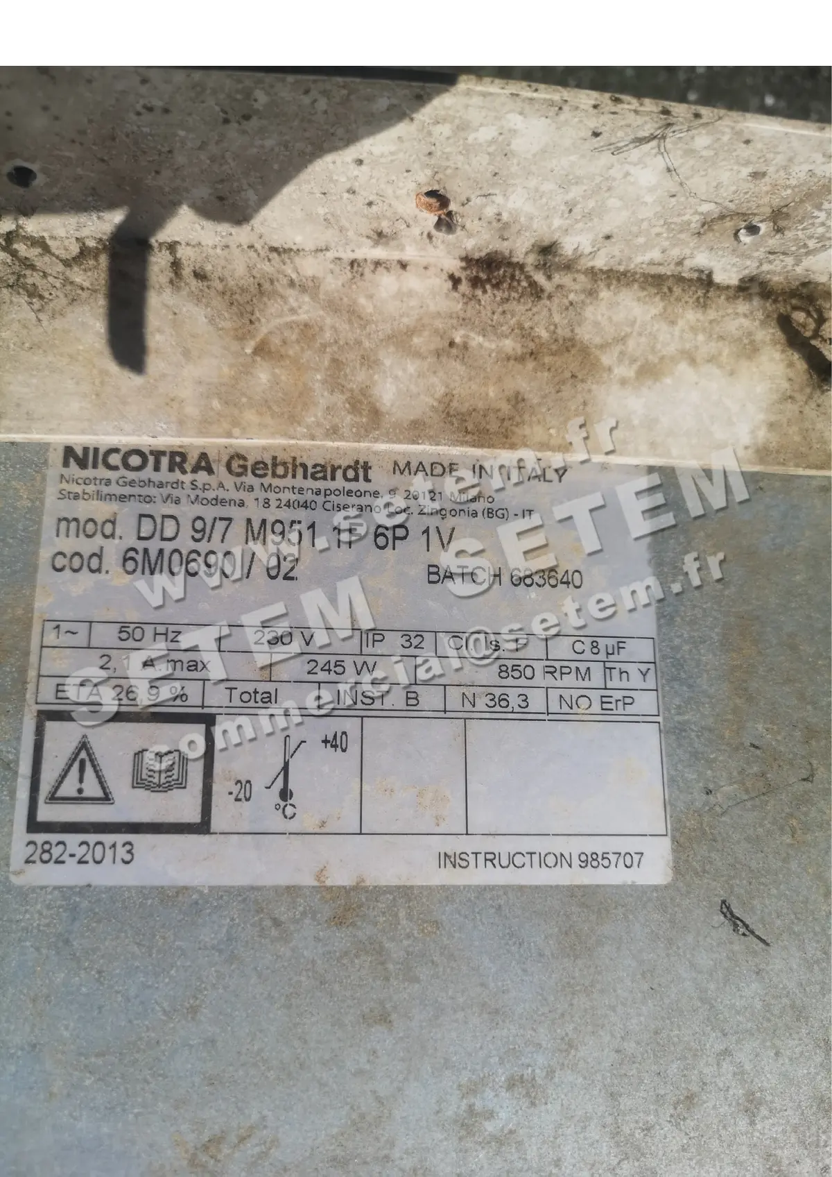 4624002028-VENTILATEUR NICOTRA GEBHARDT DD9/7 245W 6P M230V 1V M951 *6M0690* 3