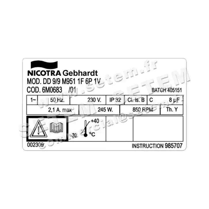 4624002043-VENTILATEUR NICOTRA GEBHARDT DD9/9 245W 6P M230V 1V M951 *6M0683* 3