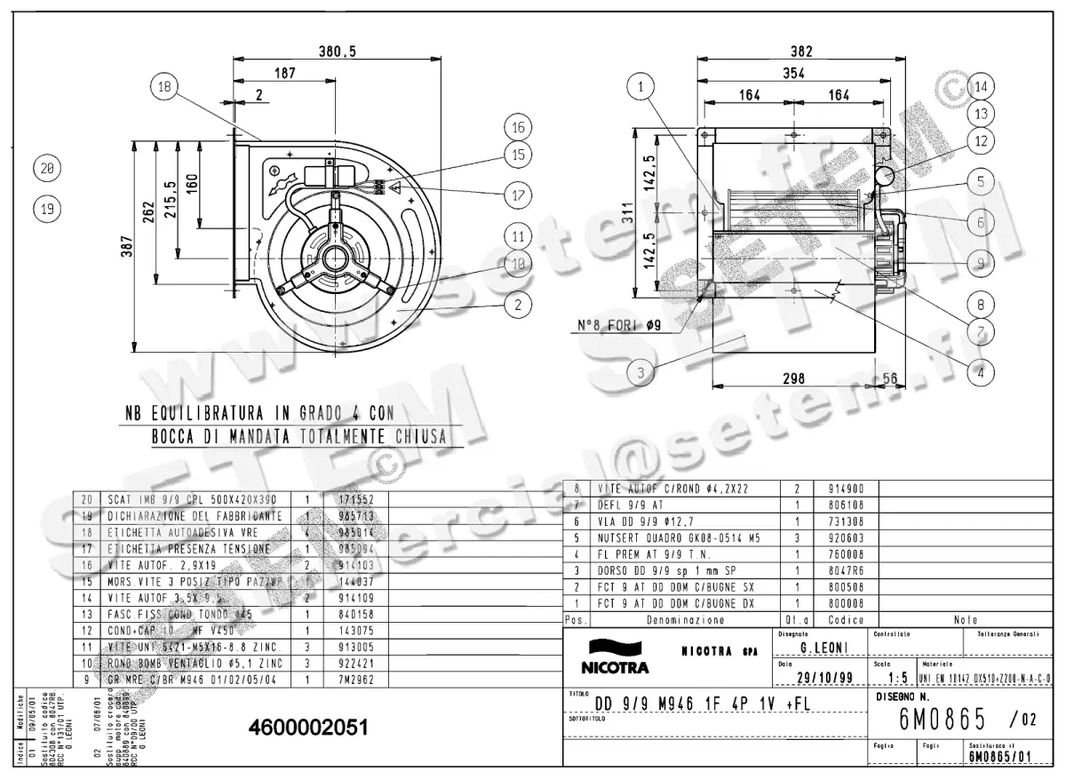 4624002051-VENTILATEUR NICOTRA GEBHARDT DD9/9 300W 4P M230V 1V M946 +BR *6M0865*
