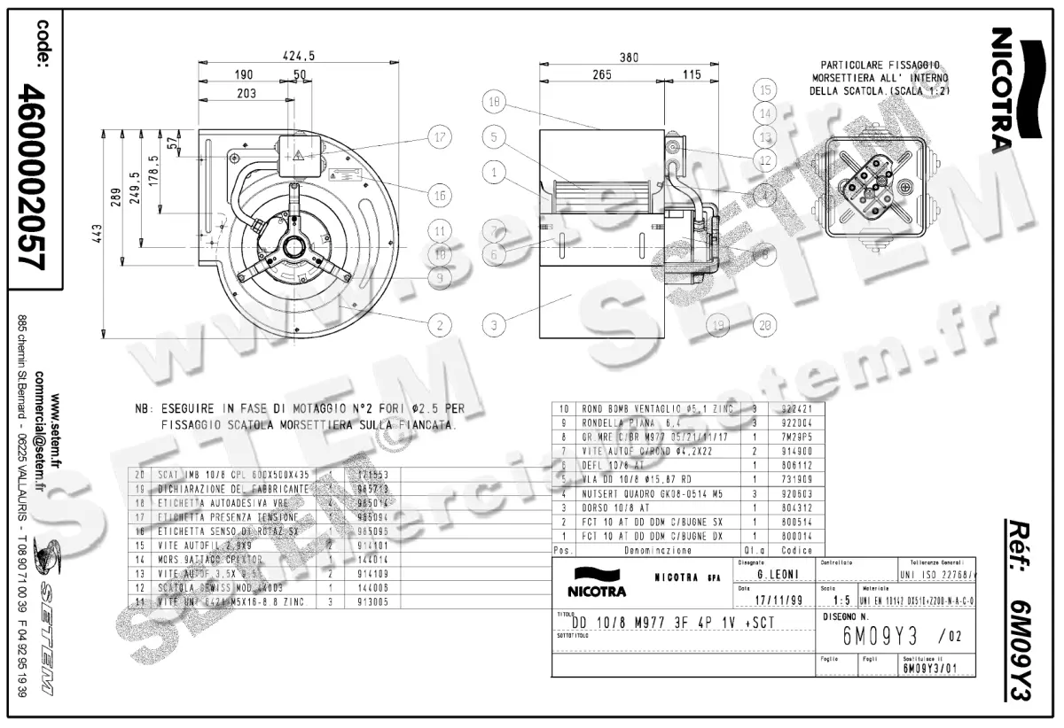 4624002057-VENTILATEUR NICOTRA GEBHARDT DD10/8 1500W 4P T230/400V 1V M977 +BB *6M09Y3* 2