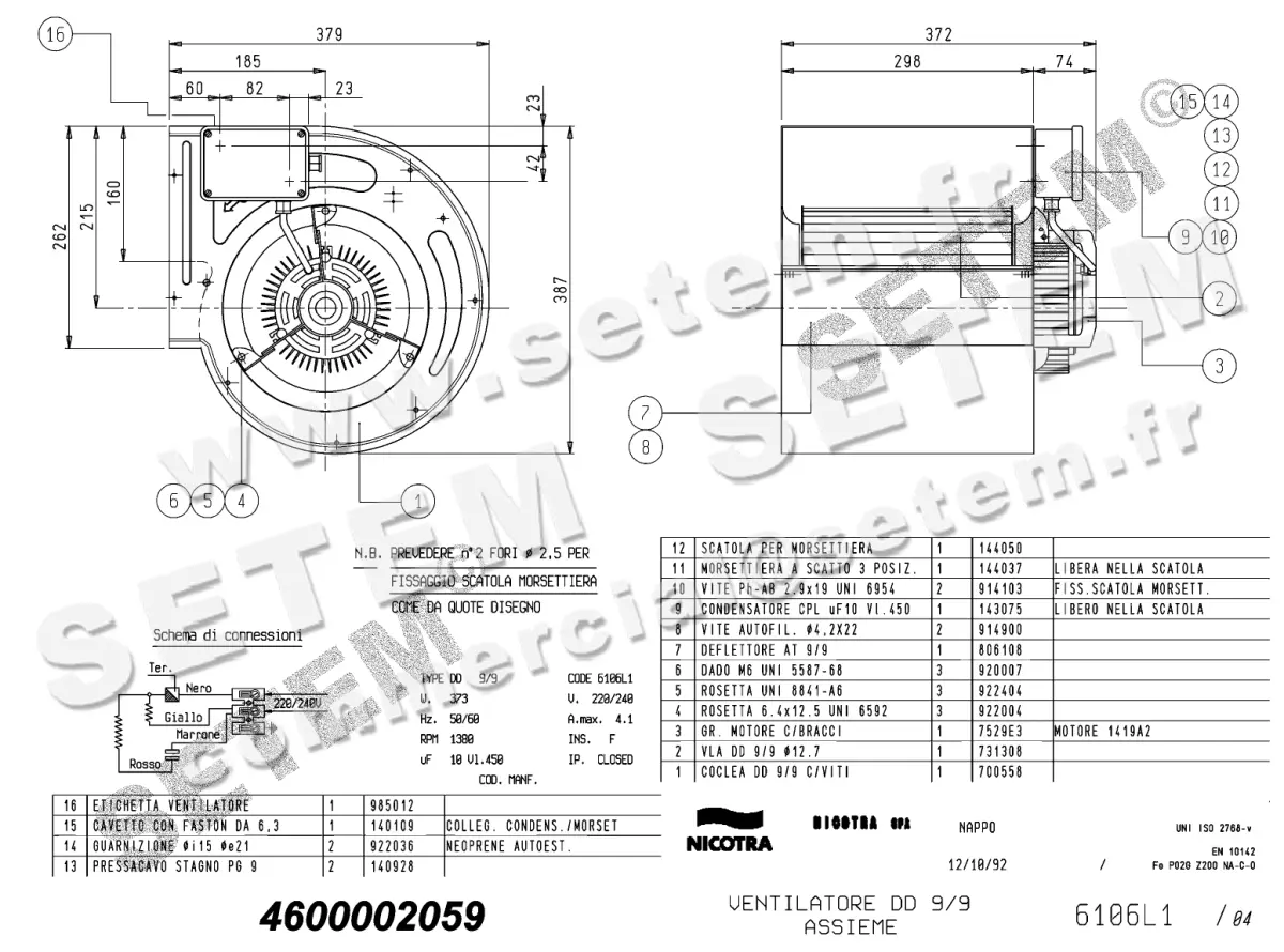 4624002059-VENTILATEUR NICOTRA GEBHARDT DD9/9 373W 4P M230V 1V M9A2 *6106L1*