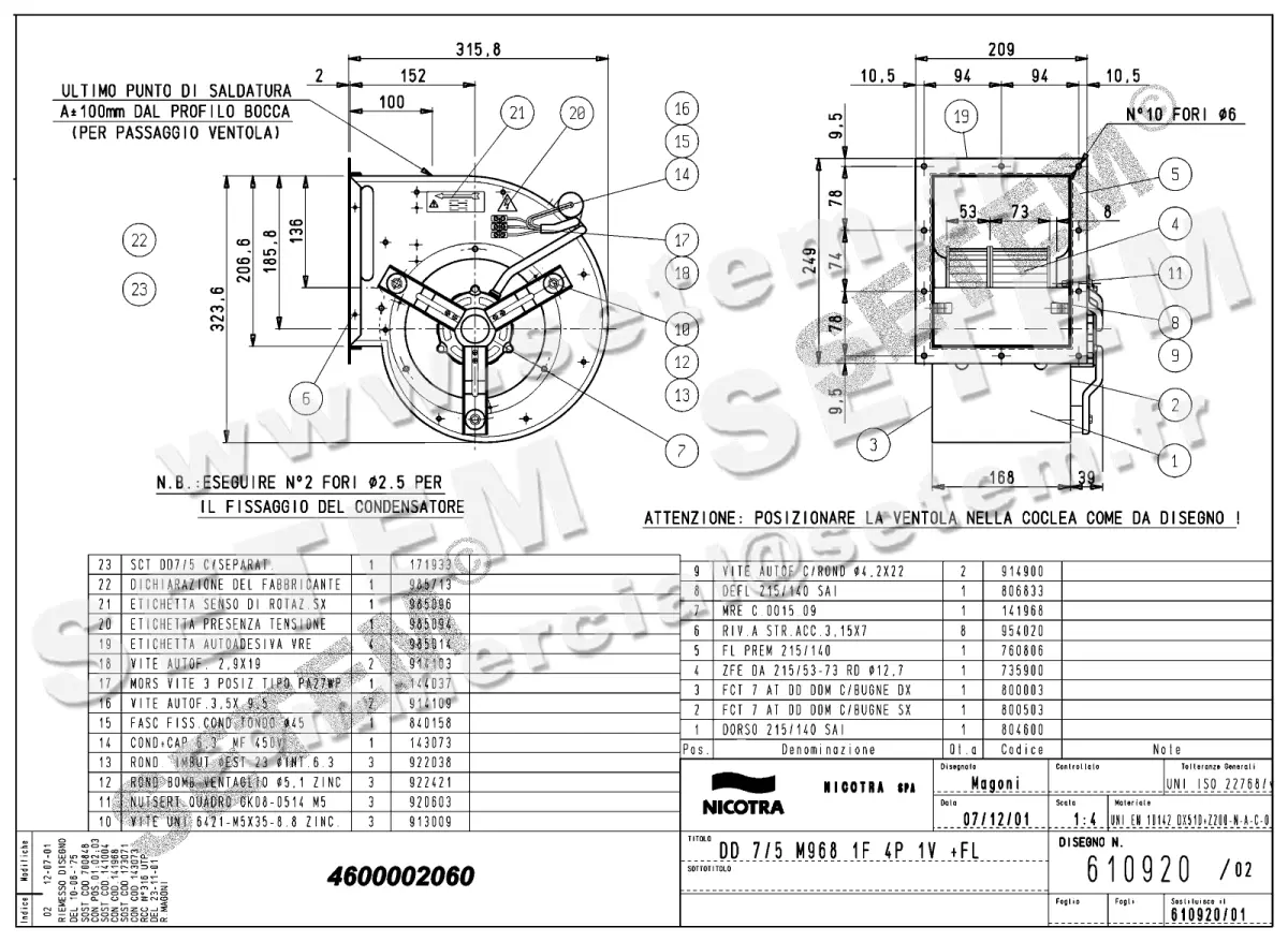 4624002060-VENTILATEUR NICOTRA GEBHARDT DD7/5 147W 4P M230V 1V M968 +BR *610920*