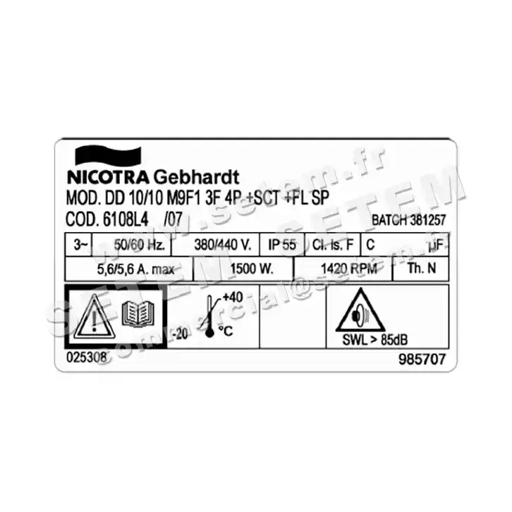 4624002086-VENTILATEUR NICOTRA GEBHARDT DD10/10 1500W 4P T400V 1V M9F1 +BR+BB *6108L4* 3