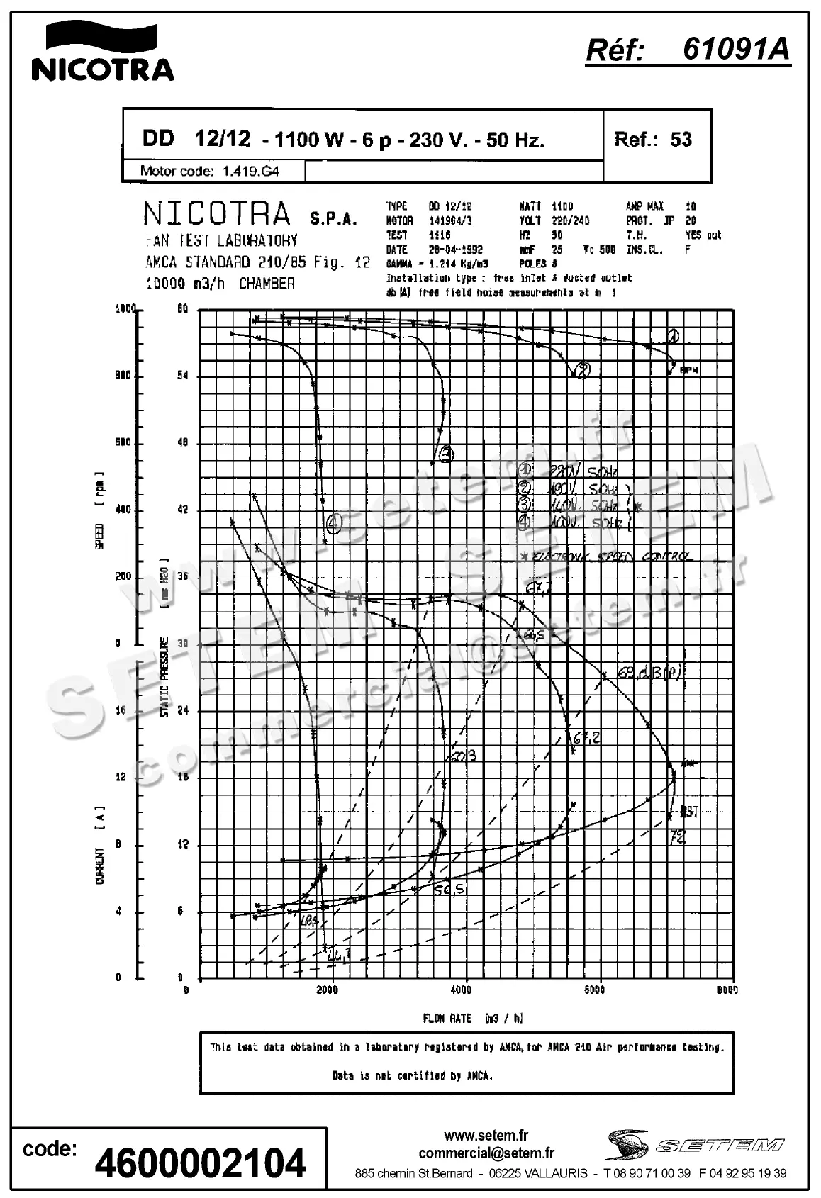 4624002104-VENTILATEUR NICOTRA GEBHARDT DD12/12 1100W 6P M230V 1V M9G4 *61091A* 3