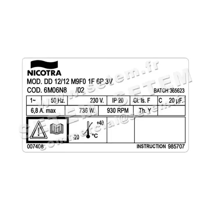 4624002105-VENTILATEUR NICOTRA GEBHARDT DD12/12 736W 6P M230V 3V M9F0 *6M06N8* 3