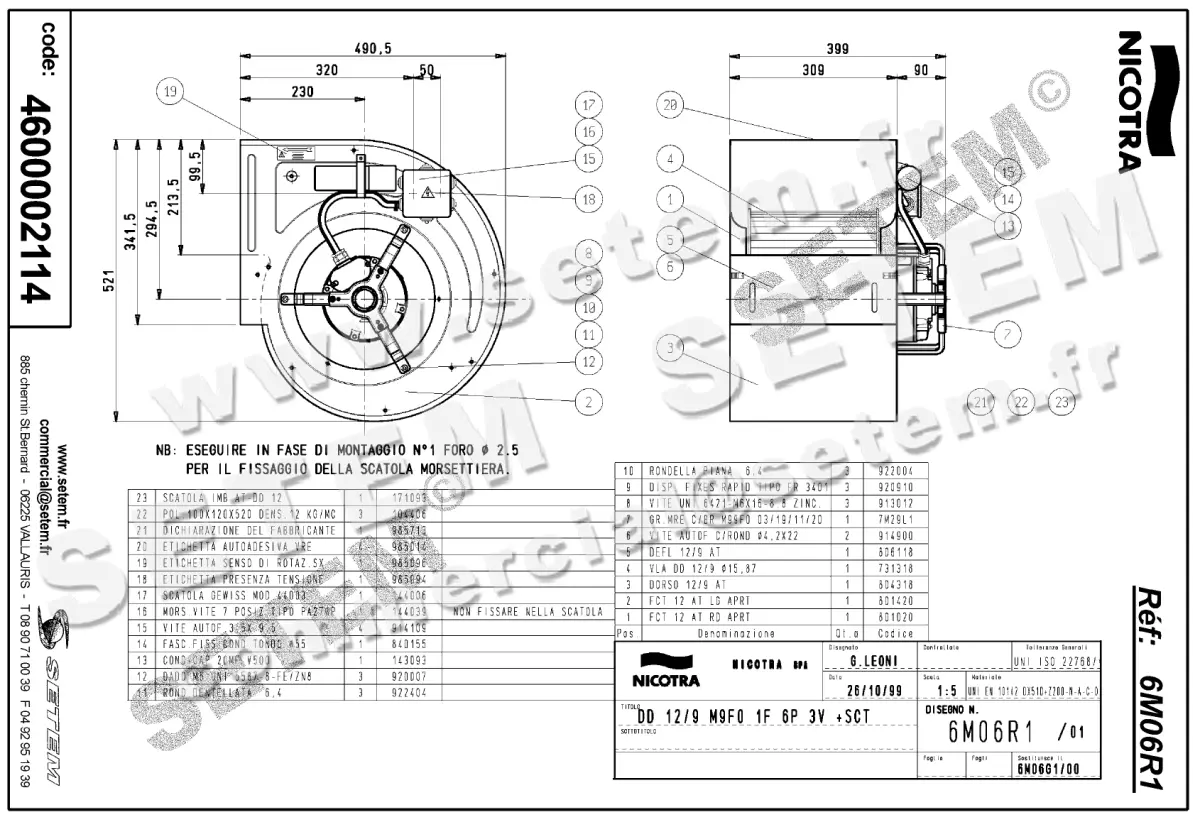 4624002114-VENTILATEUR NICOTRA GEBHARDT DD12/9 736W 6P M230V 3V M9F0 +BB *6M06R1* 2