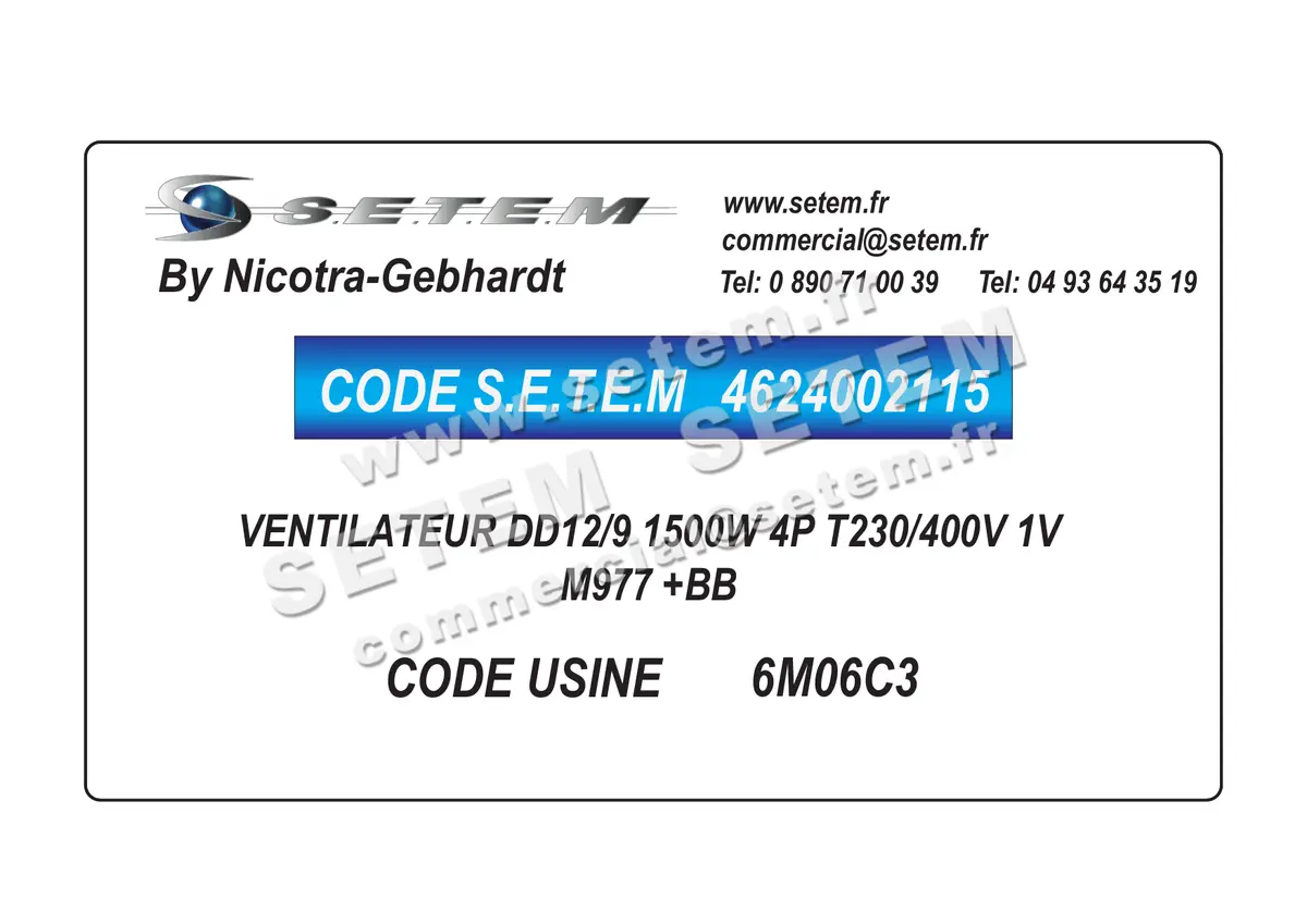 4624002115-VENTILATEUR NICOTRA GEBHARDT DD12/9 1500W 4P T230/400V 1V M977 +BB *6M06C3* 2