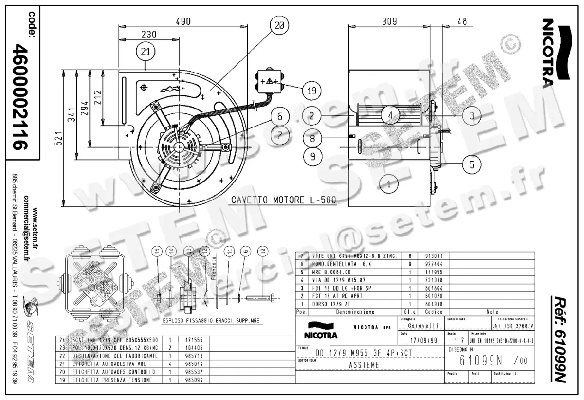 4624002116-VENTILATEUR NICOTRA GEBHARDT DD12/9 1500W 4P T400V 2V M955 +BB *61099N* 2