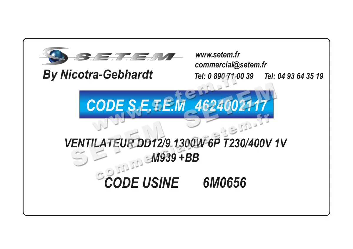 4624002117-VENTILATEUR NICOTRA GEBHARDT DD12/9 1300W 6P T230/400V 1V M939 +BB *6M0656* 4