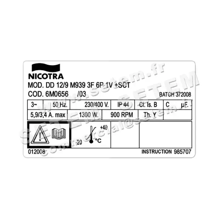 4624002117-VENTILATEUR NICOTRA GEBHARDT DD12/9 1300W 6P T230/400V 1V M939 +BB *6M0656* 3