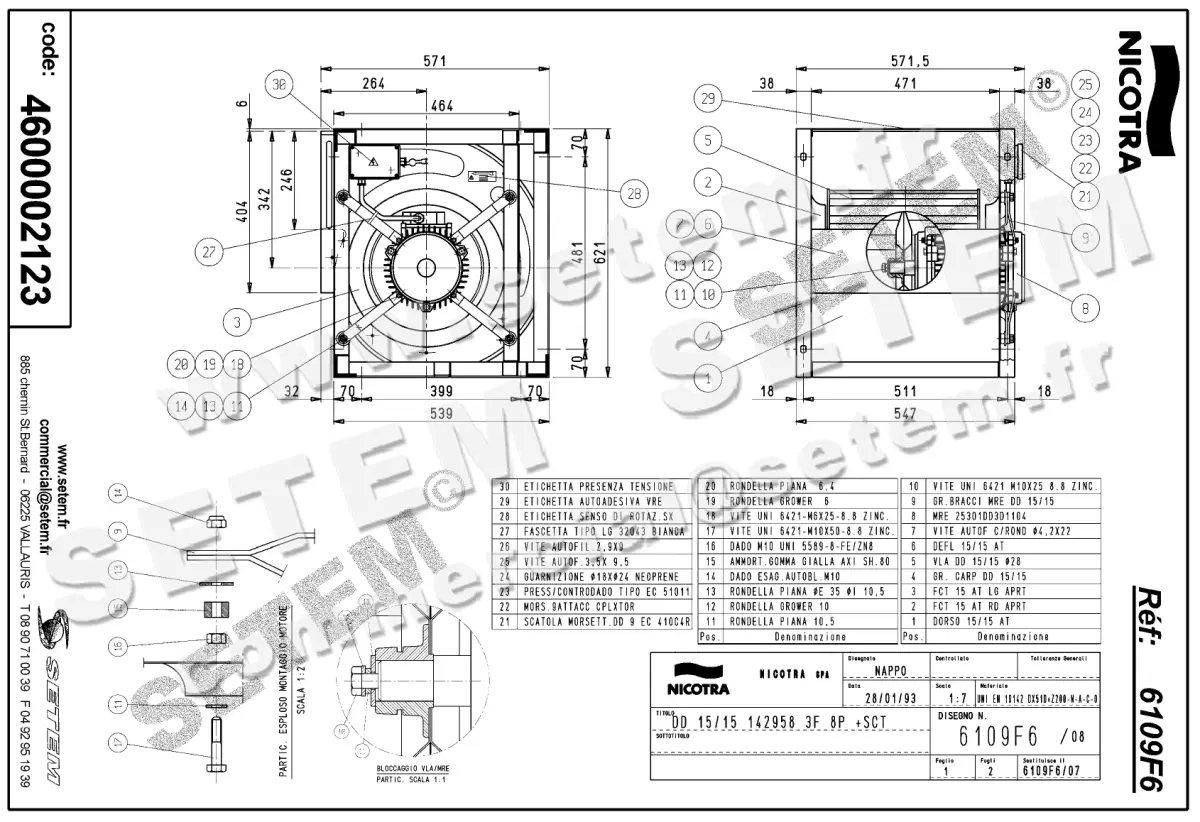 4624002123-VENTILATEUR NICOTRA GEBHARDT DD15/15 1500W 8P T400V 1V 142958 +BB *6109F6* 2