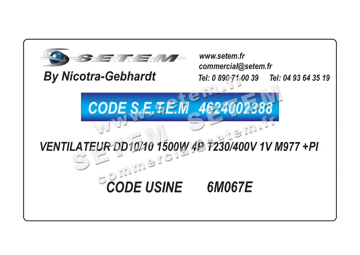 4624002388-VENTILATEUR NICOTRA GEBHARDT DD10/10 1500W 4P T230/400V 1V M977 +PI *6M067E*