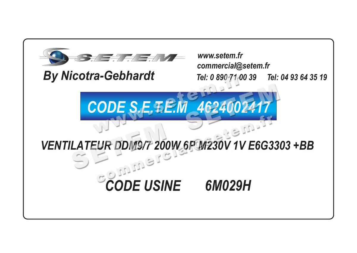 4624002417-VENTILATEUR NICOTRA GEBHARDT DDM9/7 200W 6P M230V 1V E6G3303 +BB *6M029H*