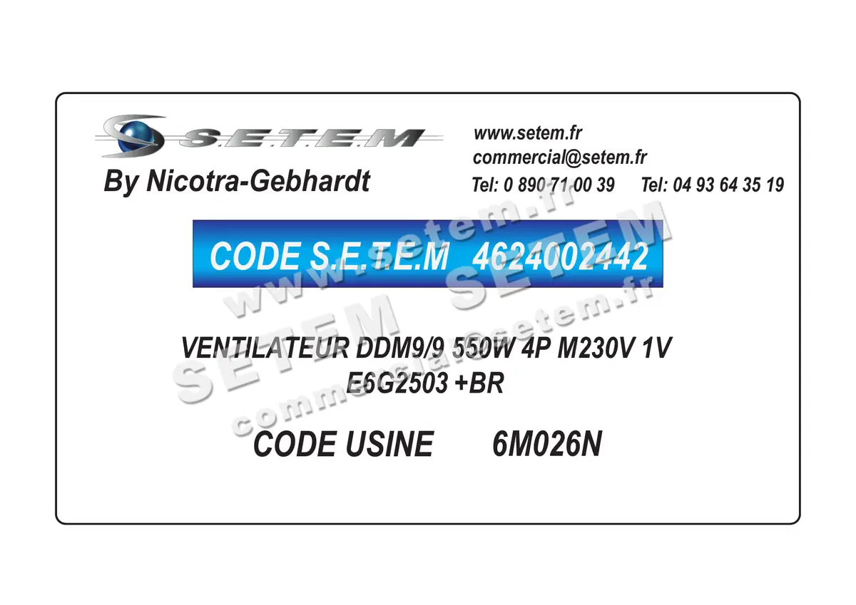 4624002442-VENTILATEUR NICOTRA GEBHARDT DDM9/9 550W 4P M230V 1V E6G2503 +BR *6M026N*