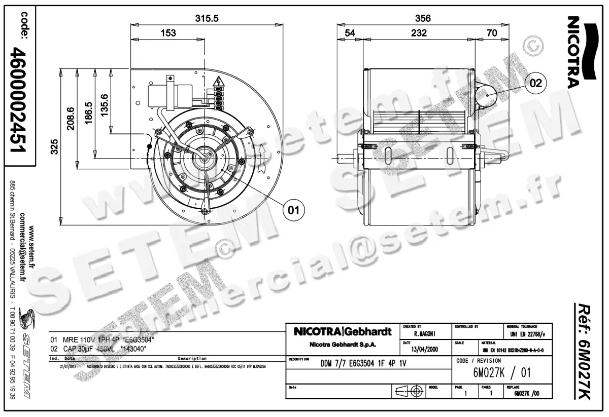 4624002451-VENTILATEUR NICOTRA GEBHARDT DDM7/7 420W 4P M115V 1V E6G3504 *6M027K* 2