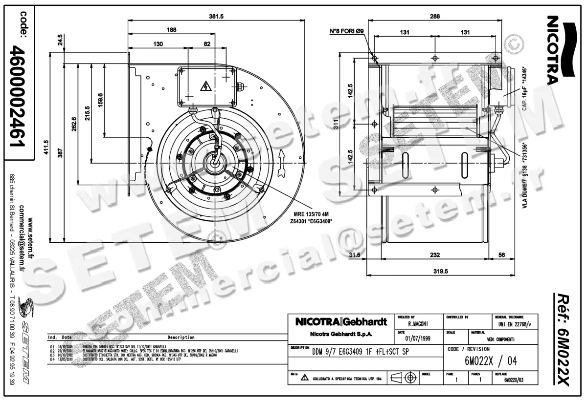 4624002461-VENTILATEUR NICOTRA GEBHARDT DDM9/7 420W 4P M230V 1V E6G3409 +BR+BB *6M022X* 2
