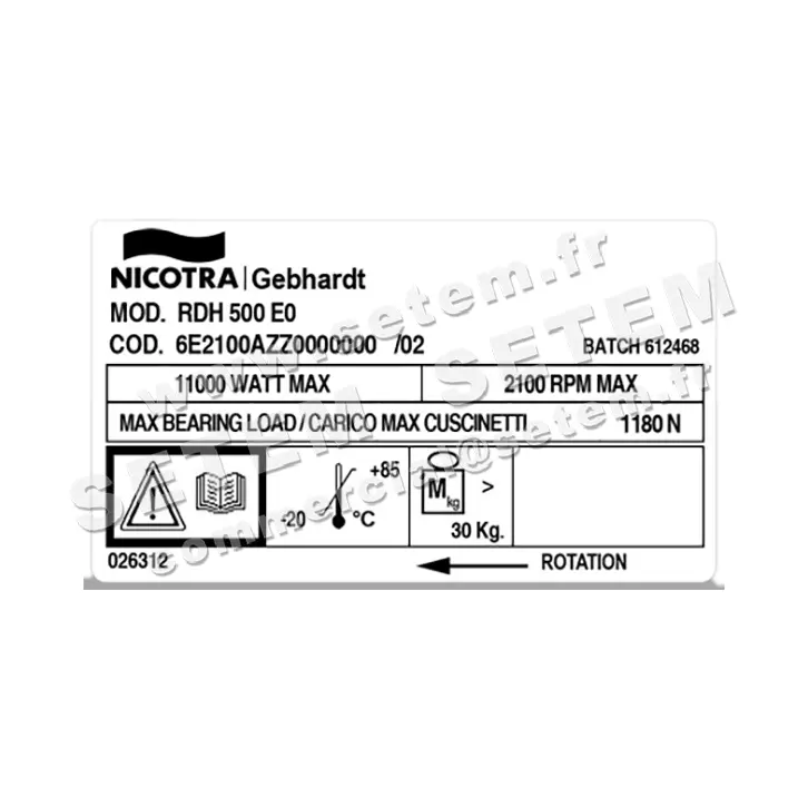 4624002591-VENTILATEUR NICOTRA GEBHARDT RDH500L *6E2100AZZ0000000* 3