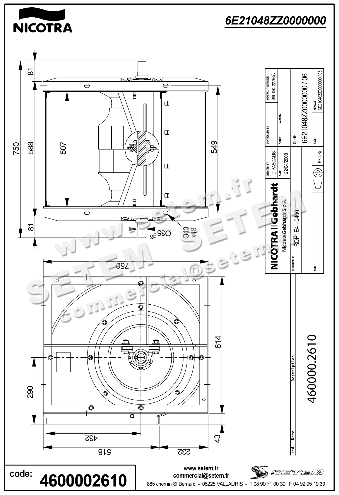 4624002610-VENTILATEUR NICOTRA GEBHARDT RDH.E4.0400 *6E21048ZZ0000000* 2
