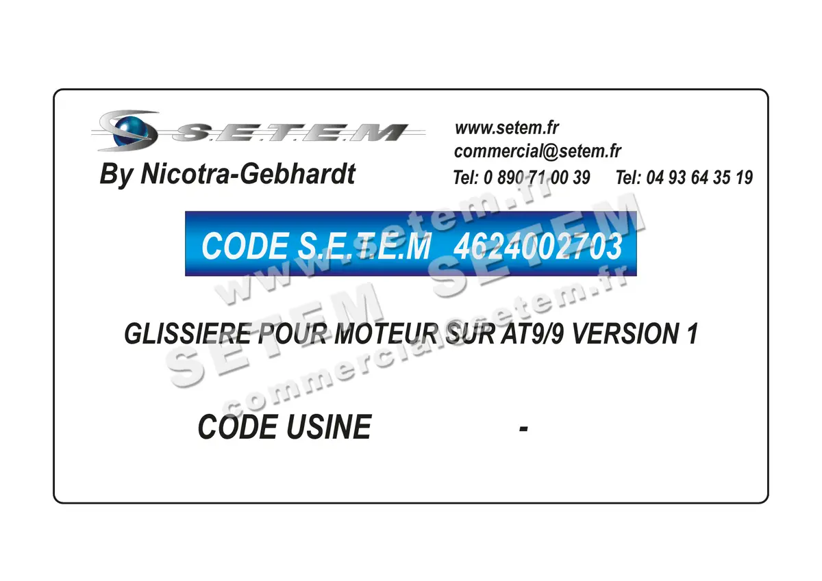 4624002703-GLISSIERE POUR MOTEUR NICOTRA GEBHARDT SUR AT9/9 VERSION 1 3