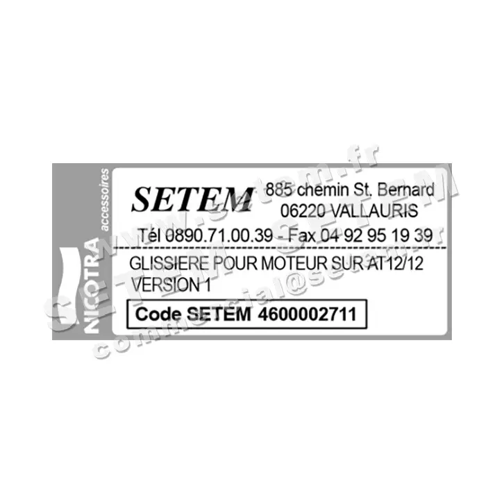 4624002711-GLISSIERE POUR MOTEUR NICOTRA GEBHARDT SUR AT12/12 VERSION 1 2