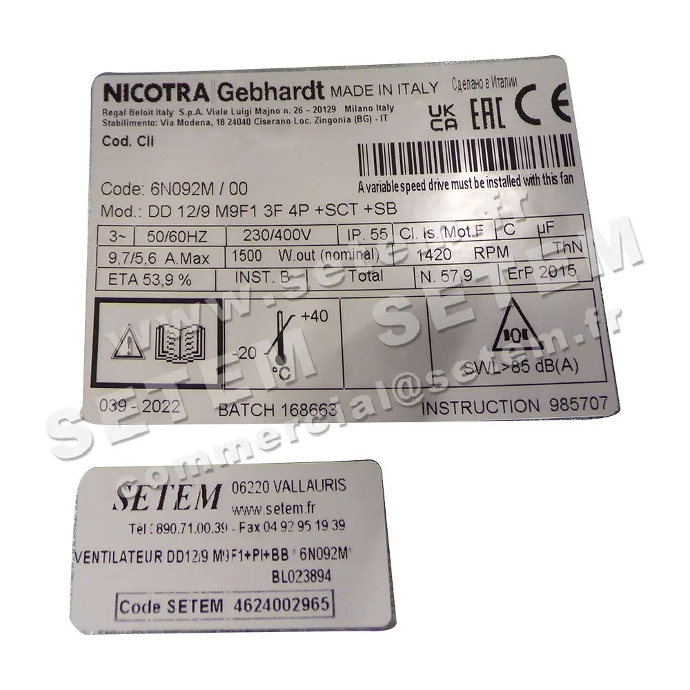 4624002965-VENTILATEUR NICOTRA GEBHARDT DD12/9 1500W 4P T400V 1V M9F1 +BB *6N092M* 3