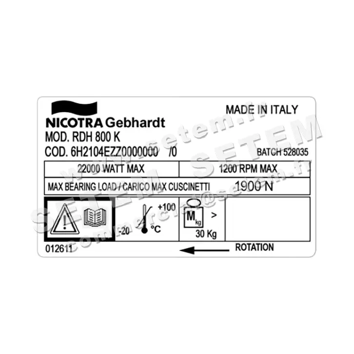 4624003002-VENTILATEUR NICOTRA GEBHARDT RDH800K *6H2104EZZ0000000* 3